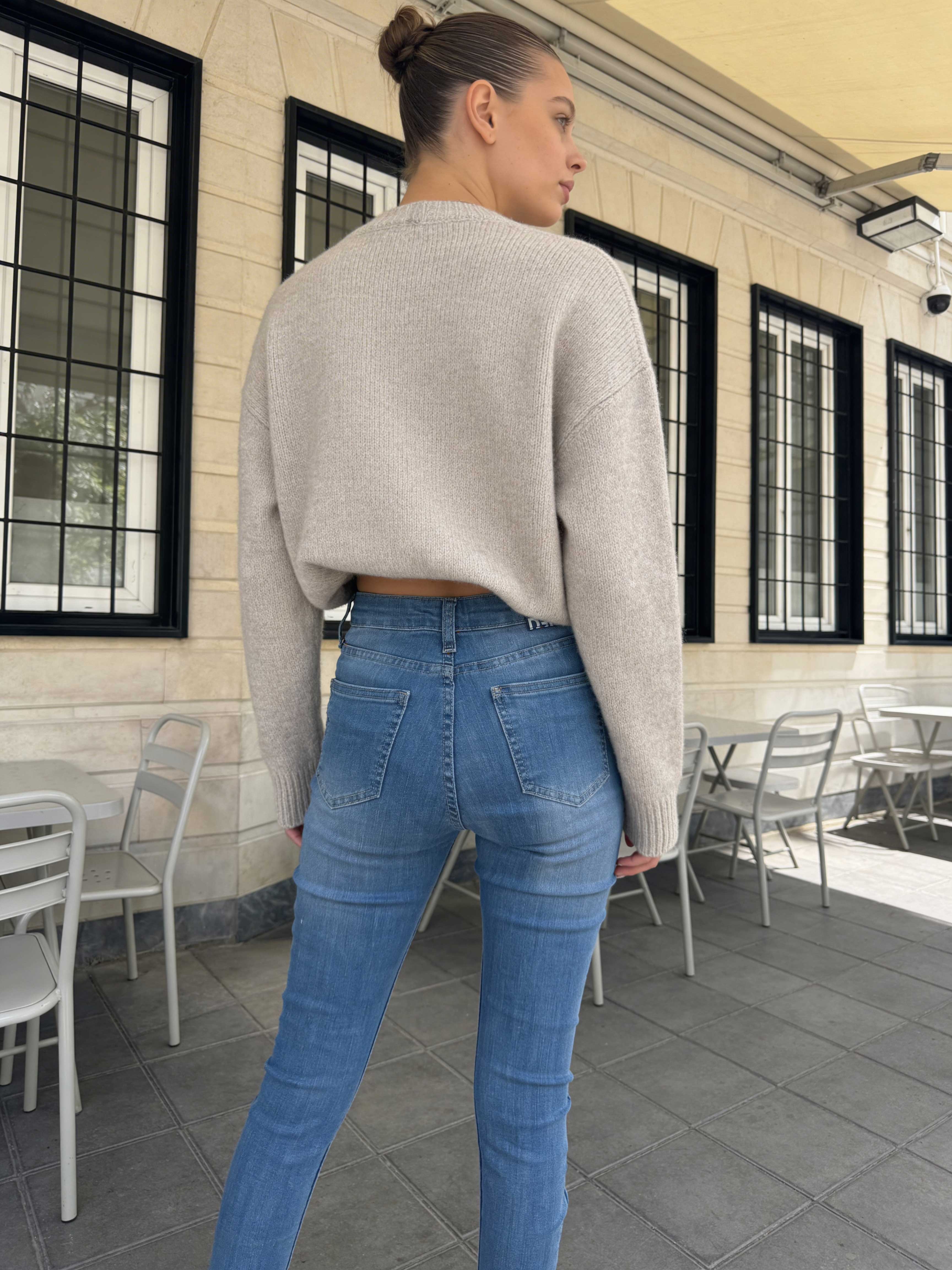 Skinny – High-Waist Powder Blue Jeans Skinny CIZARO - Cizaro Jeans