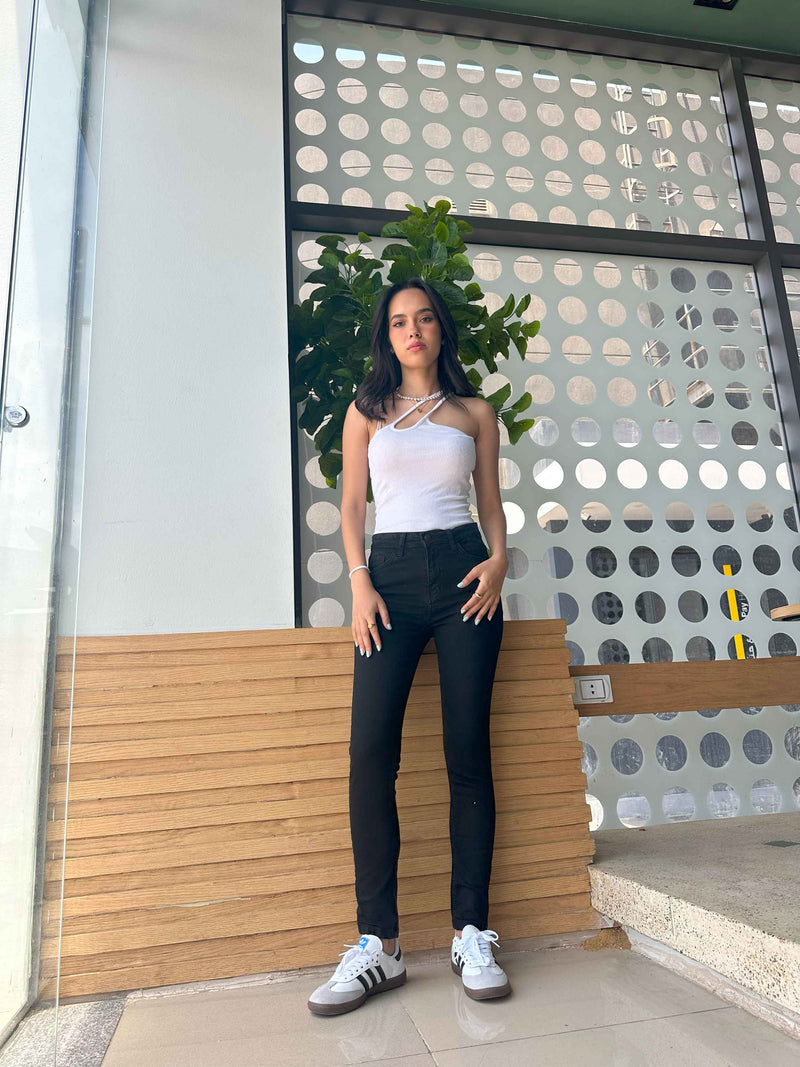 Skinny - High-Waist Black Jeans. Mom-Fit BADRSH - Cizaro Jeans
