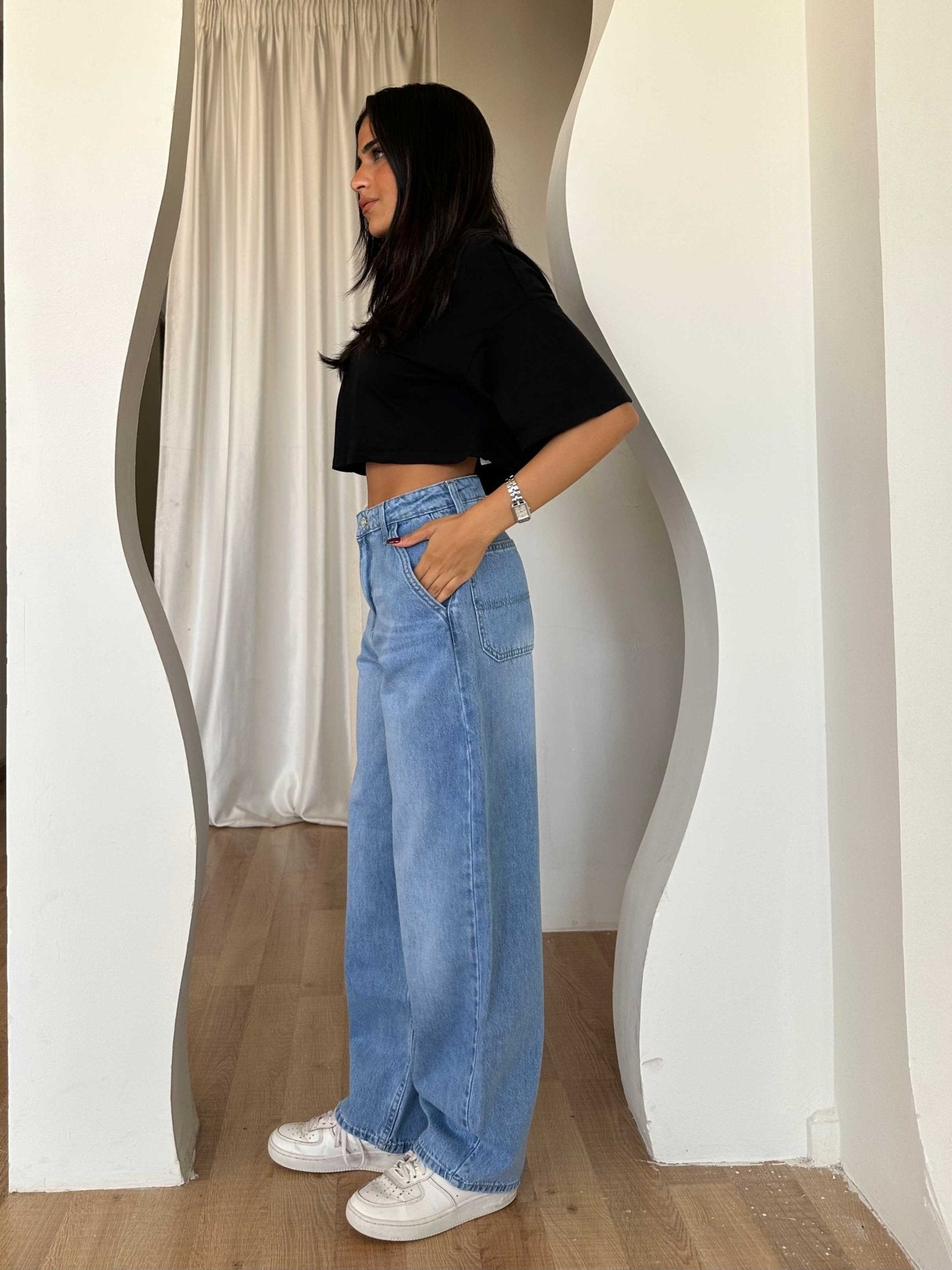 Skater – Mid Rise Bright Blue Jeans Skater CIZARO - Cizaro Jeans