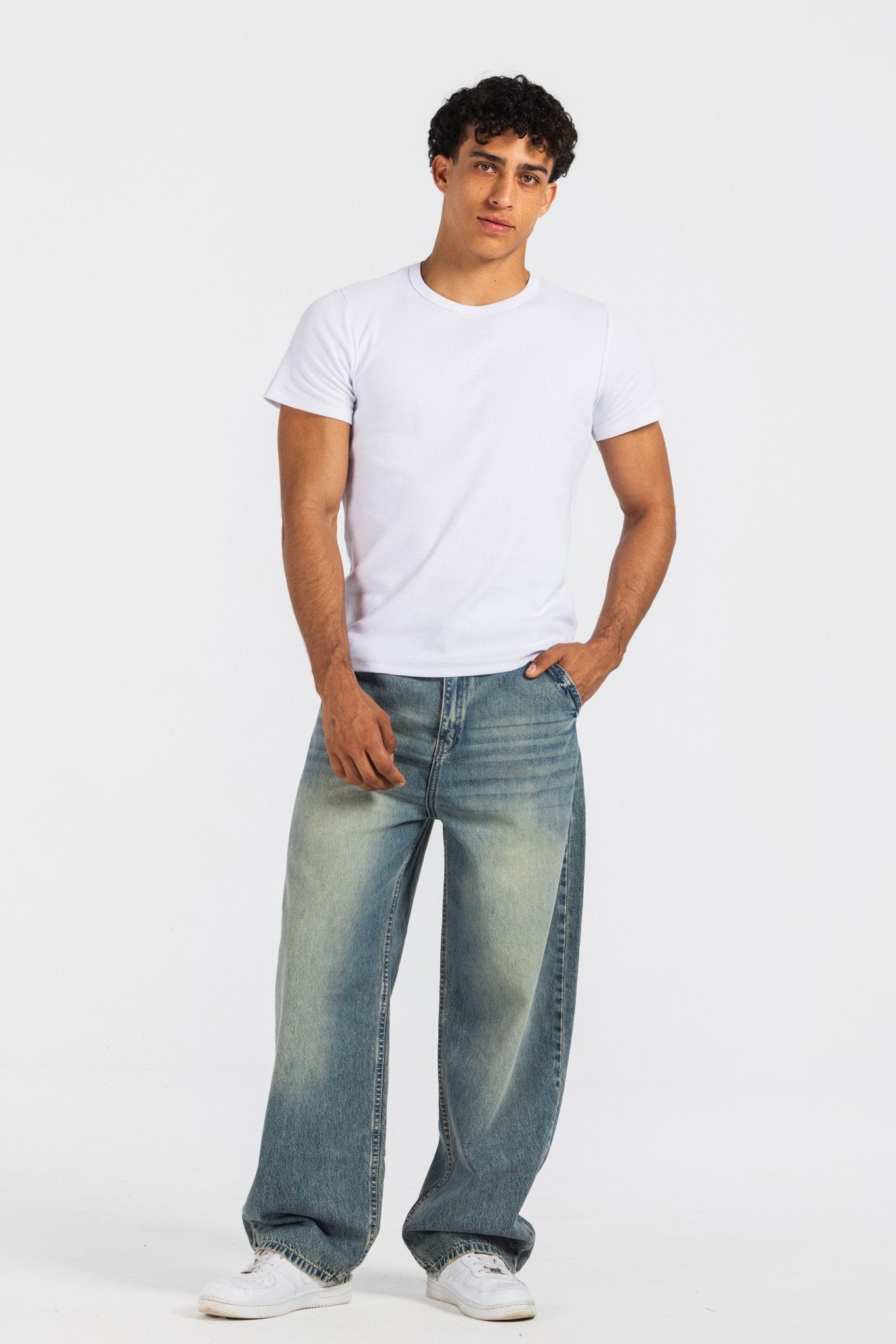 Skater – Faded Vintage Blue Jeans Skater-Man CIZARO - Cizaro Jeans
