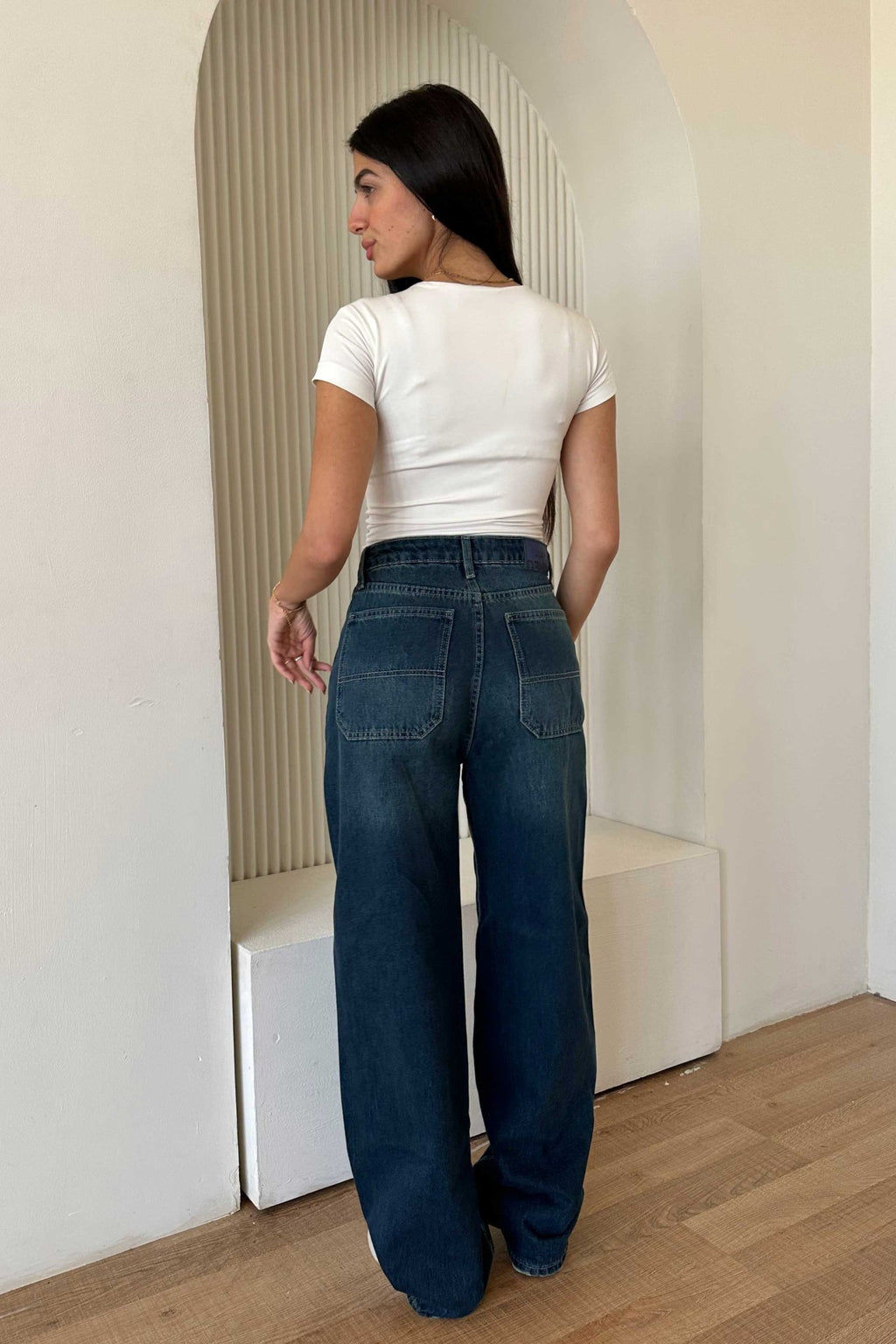 Skater – Mid Rise Deep Vintage Green Jeans Skater CIZARO - Cizaro Jeans