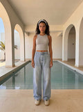 High waisted Light vintage blue skater jeans