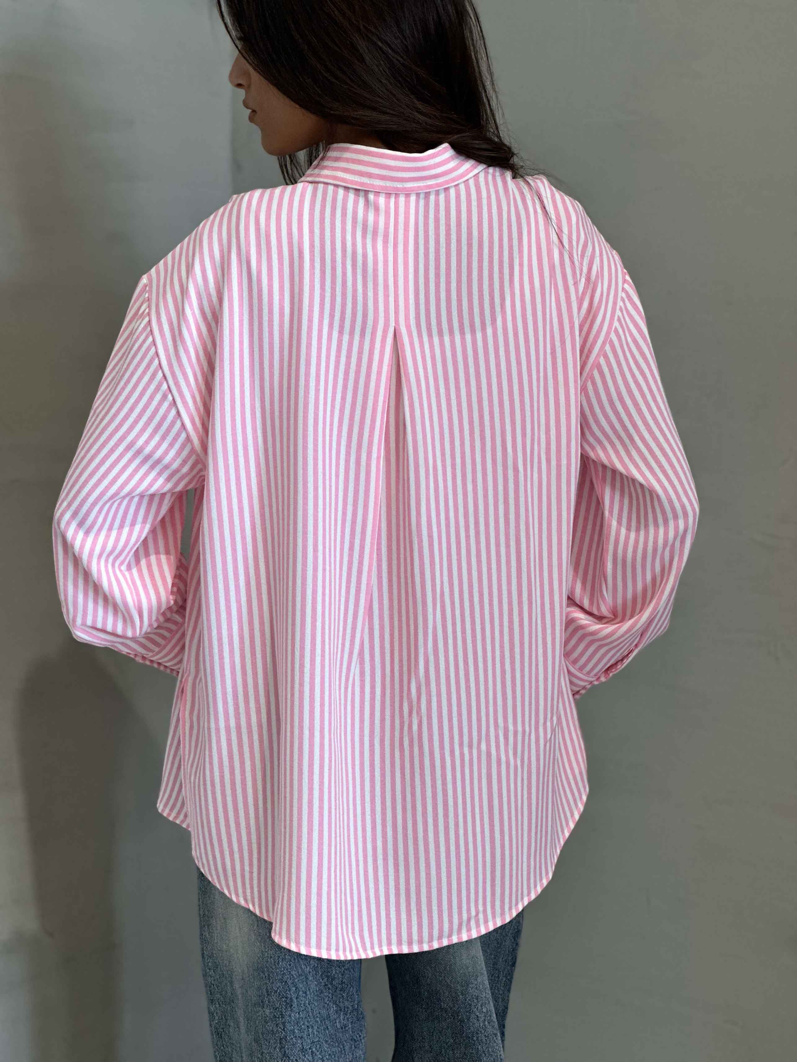 Shirt - Pink/White Striped. New Line CIZARO    - Cizaro Jeans