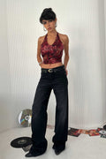 Straight - Mid Rise Washed Black Jeans Straight CIZARO - Cizaro Jeans