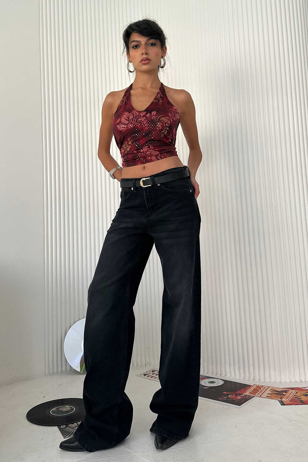 Straight - Mid Rise Washed Black Jeans Straight CIZARO - Cizaro Jeans
