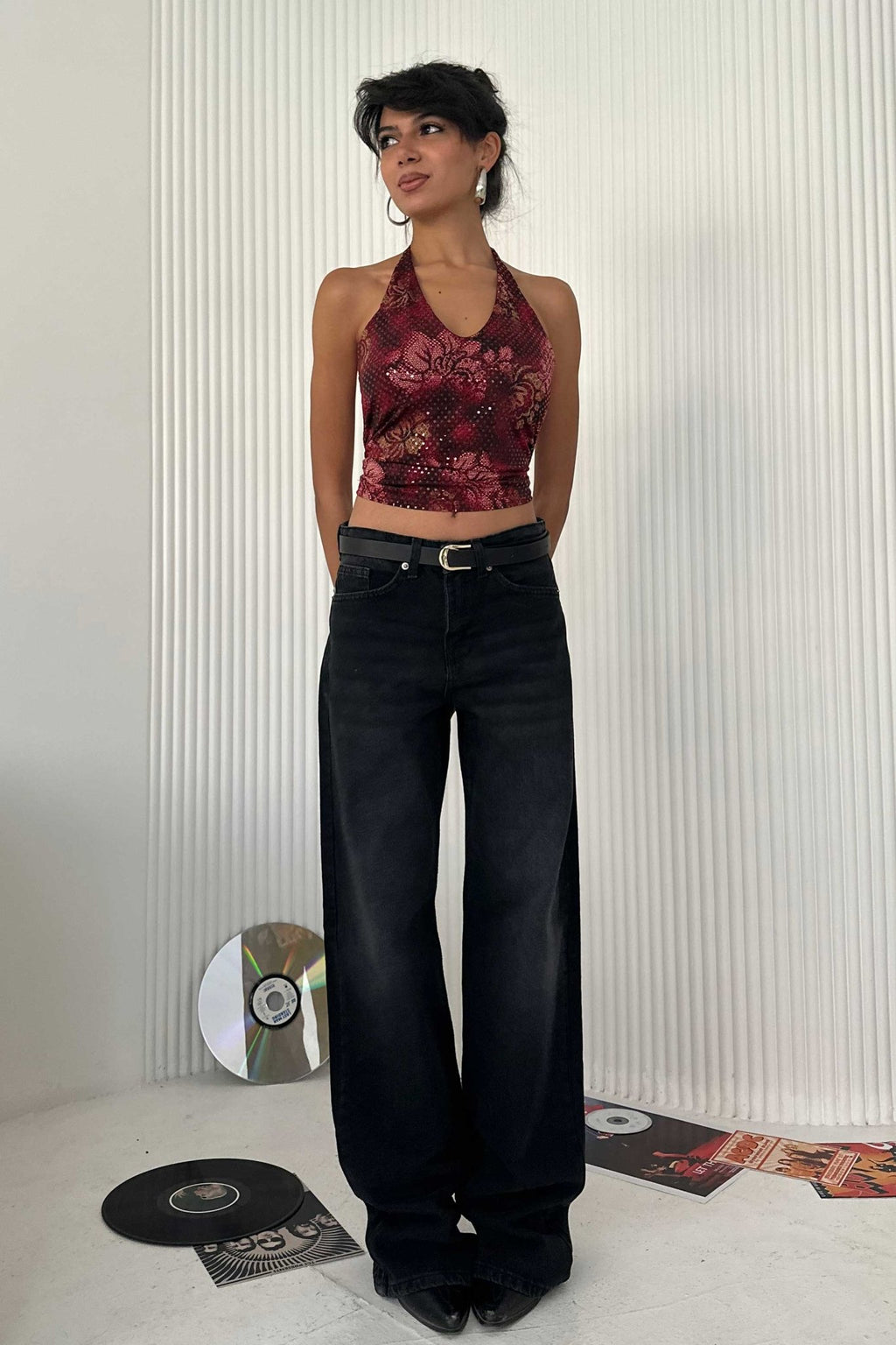 Straight - Mid Rise Washed Black Jeans Straight CIZARO - Cizaro Jeans