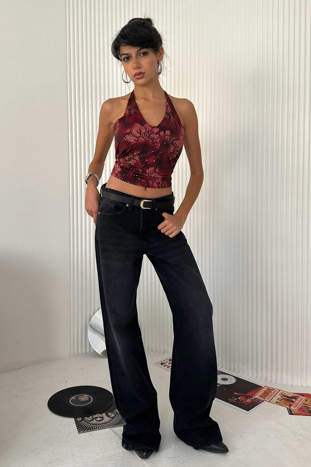 Straight - Mid Rise Washed Black Jeans Straight CIZARO - Cizaro Jeans
