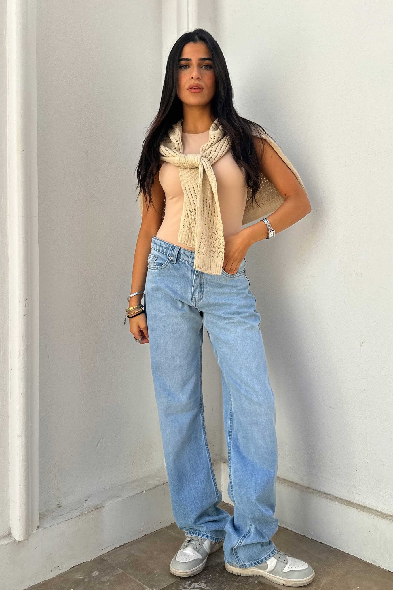 Straight - Low-Waist Bright Blue Jeans Straight CIZARO - Cizaro Jeans