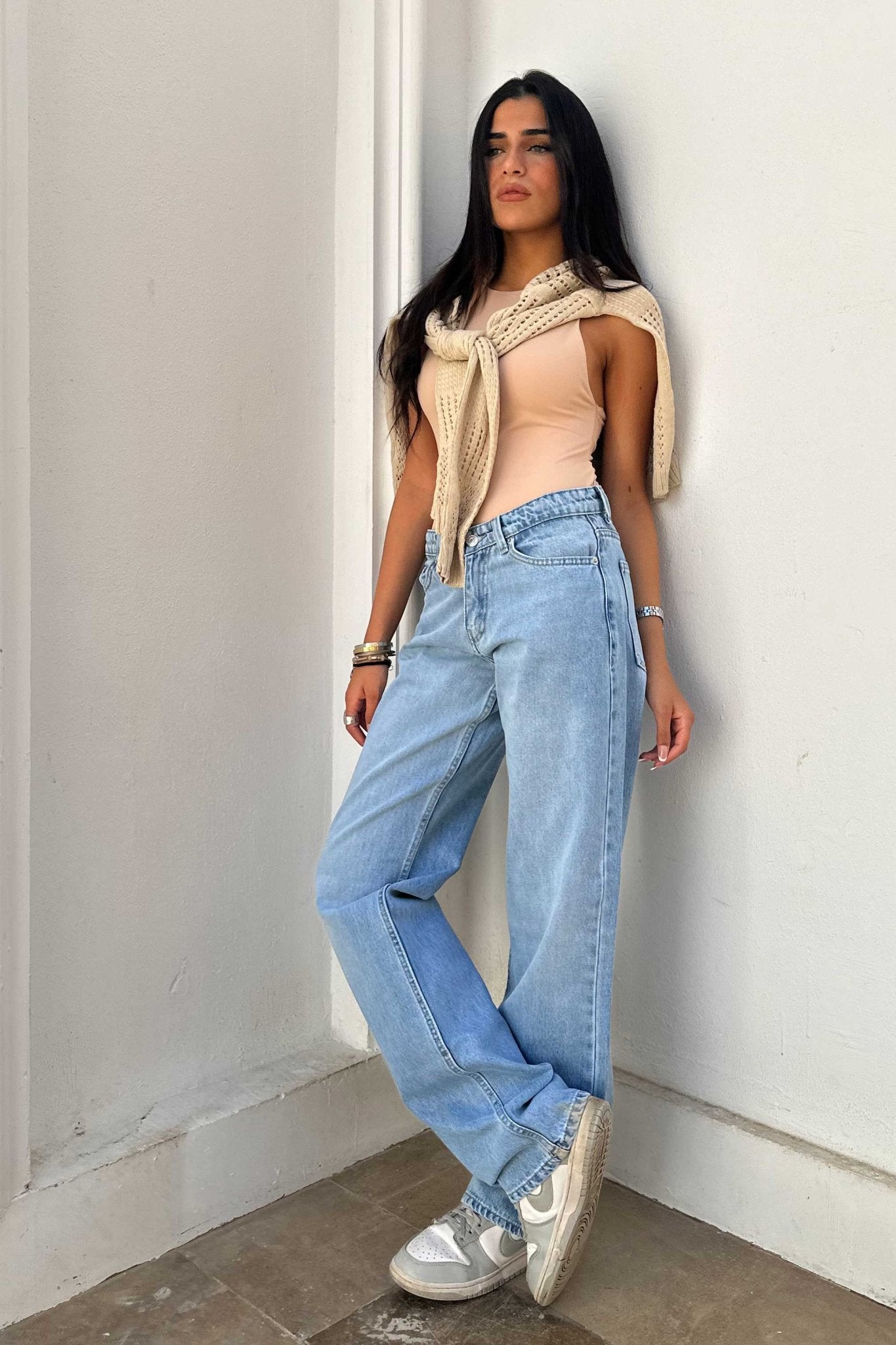 Straight - Low-Waist Bright Blue Jeans Straight CIZARO - Cizaro Jeans