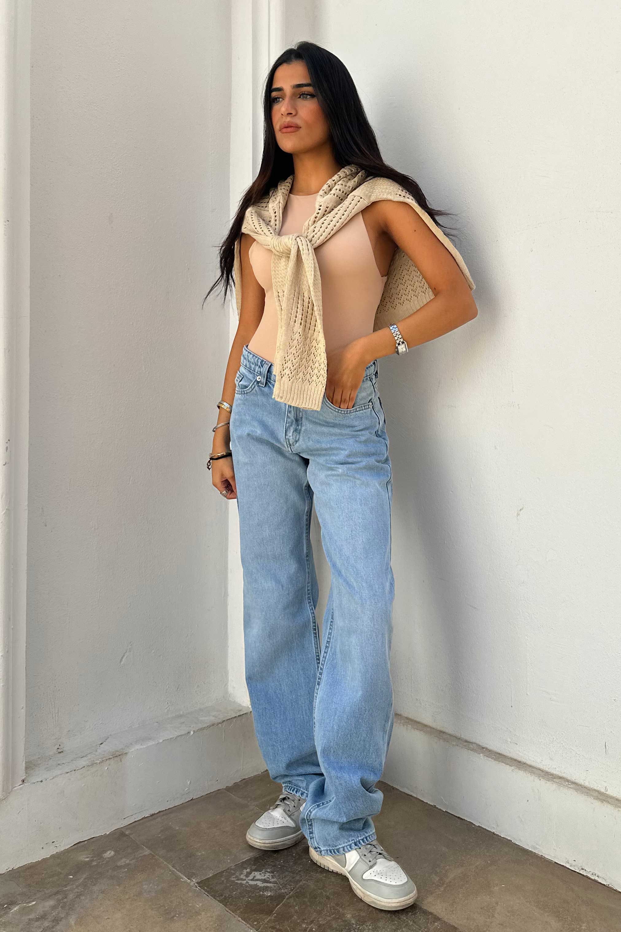 Straight - Low-Waist Bright Blue Jeans