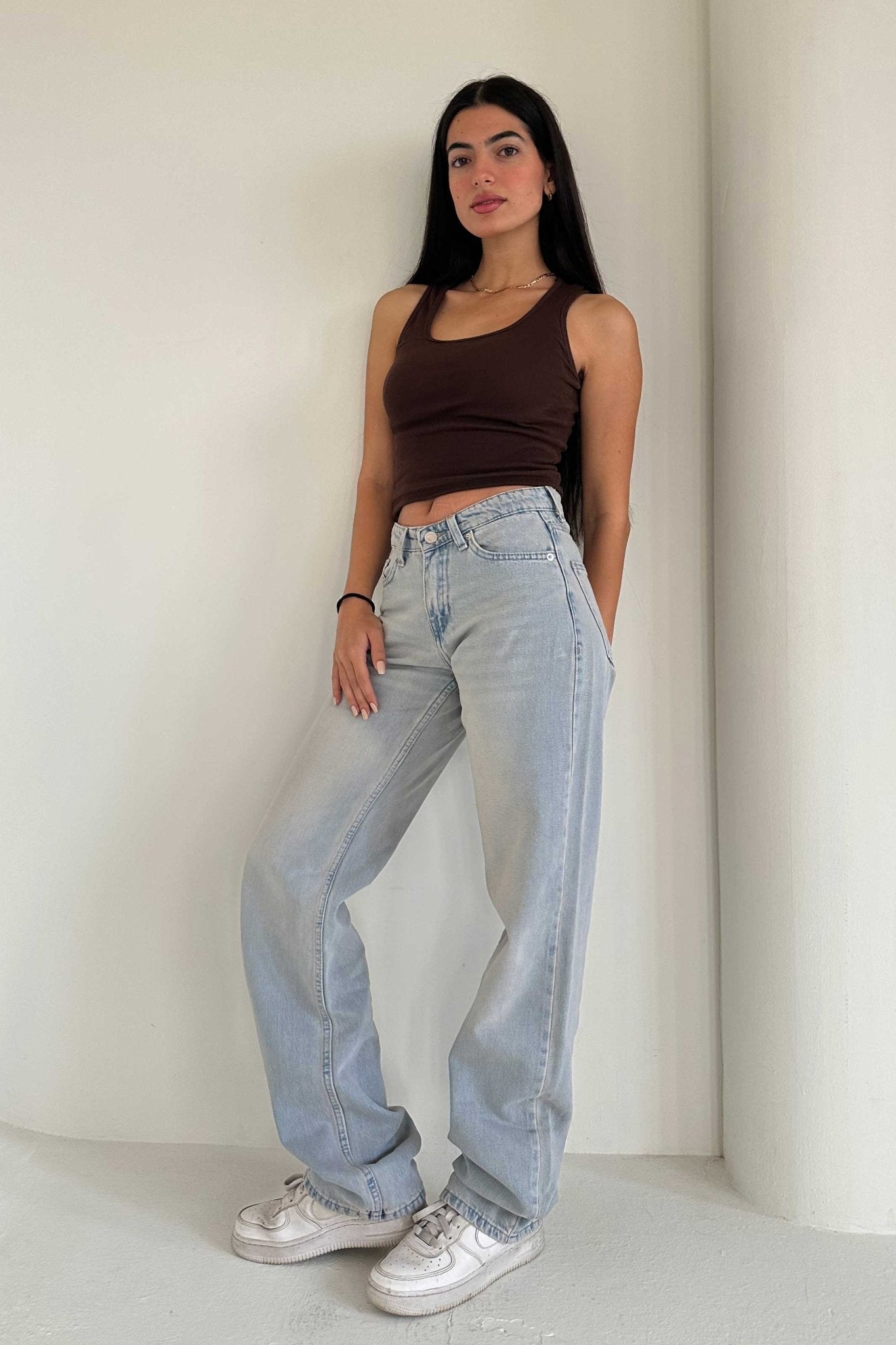 Straight – Mid Rise Light Vintage Blue Jeans straight CIZARO - Cizaro Jeans
