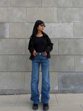 Ultra Comfort | Straight – Mid-Rise Ocean Blue Jeans straight CIZARO - Cizaro Jeans