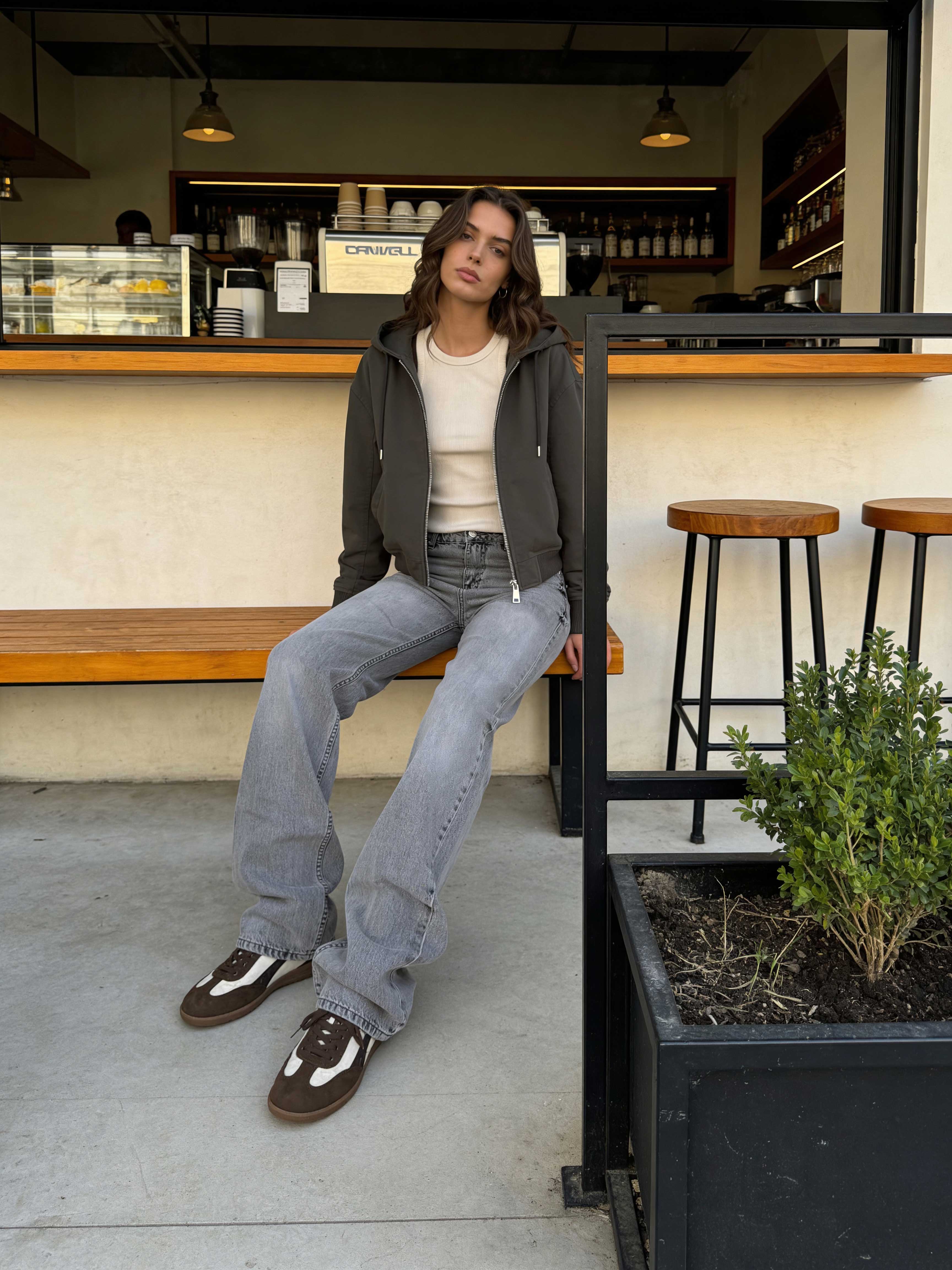 Straight – High-Waist Light Grey Jeans Straight CIZARO - Cizaro Jeans