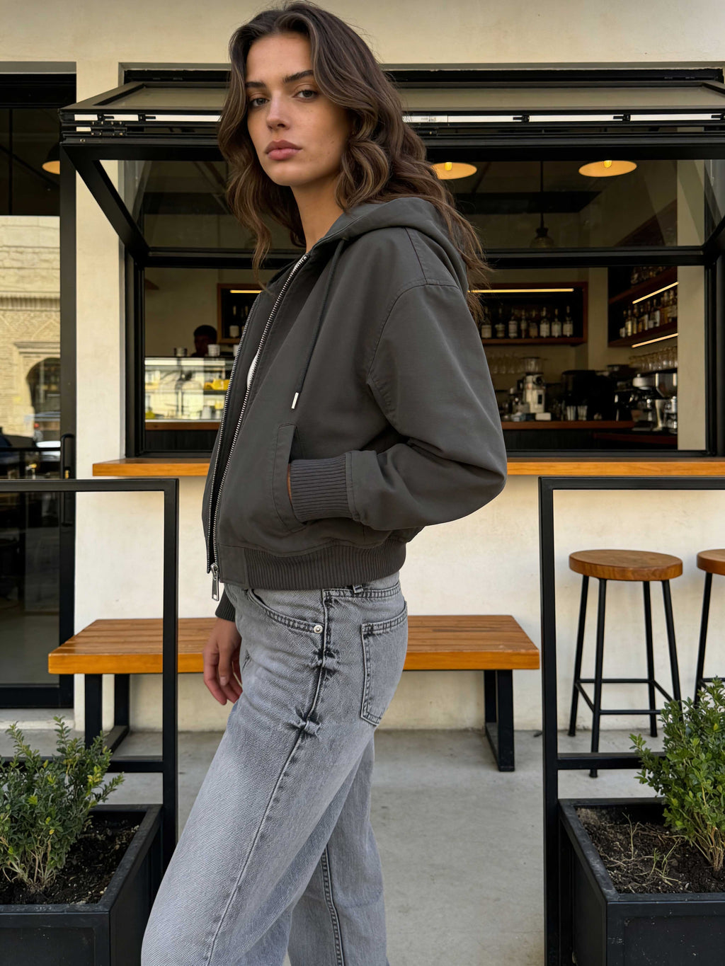 Straight – High-Waist Light Grey Jeans Straight CIZARO - Cizaro Jeans