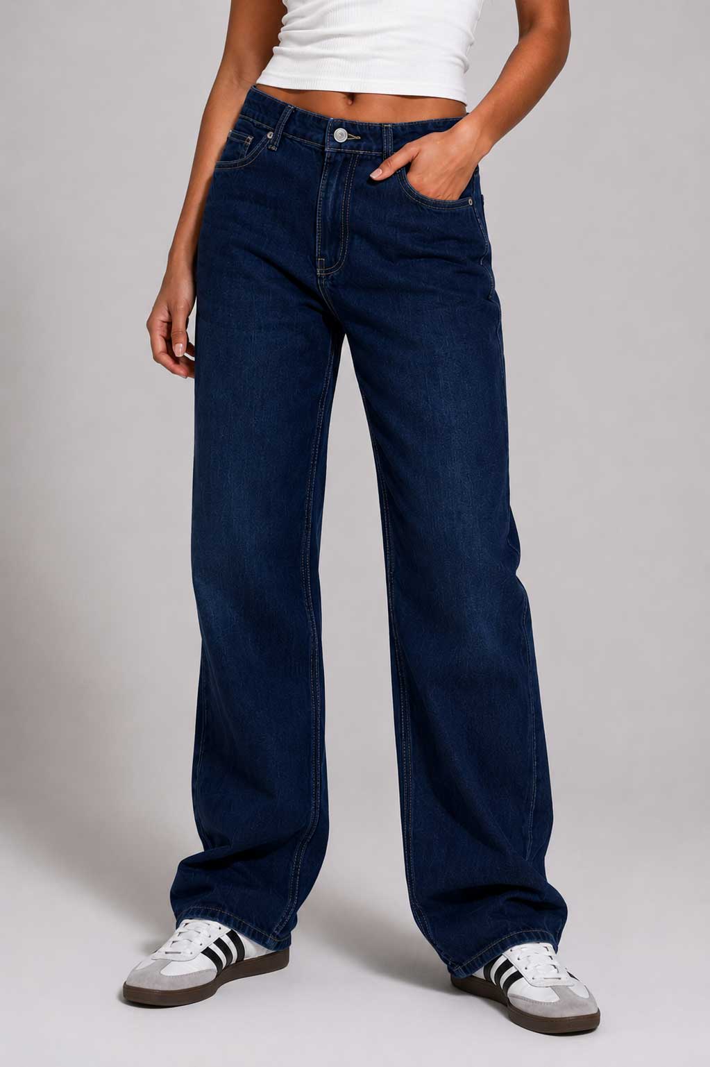 Straight High Waist – Navy Blue Jeans