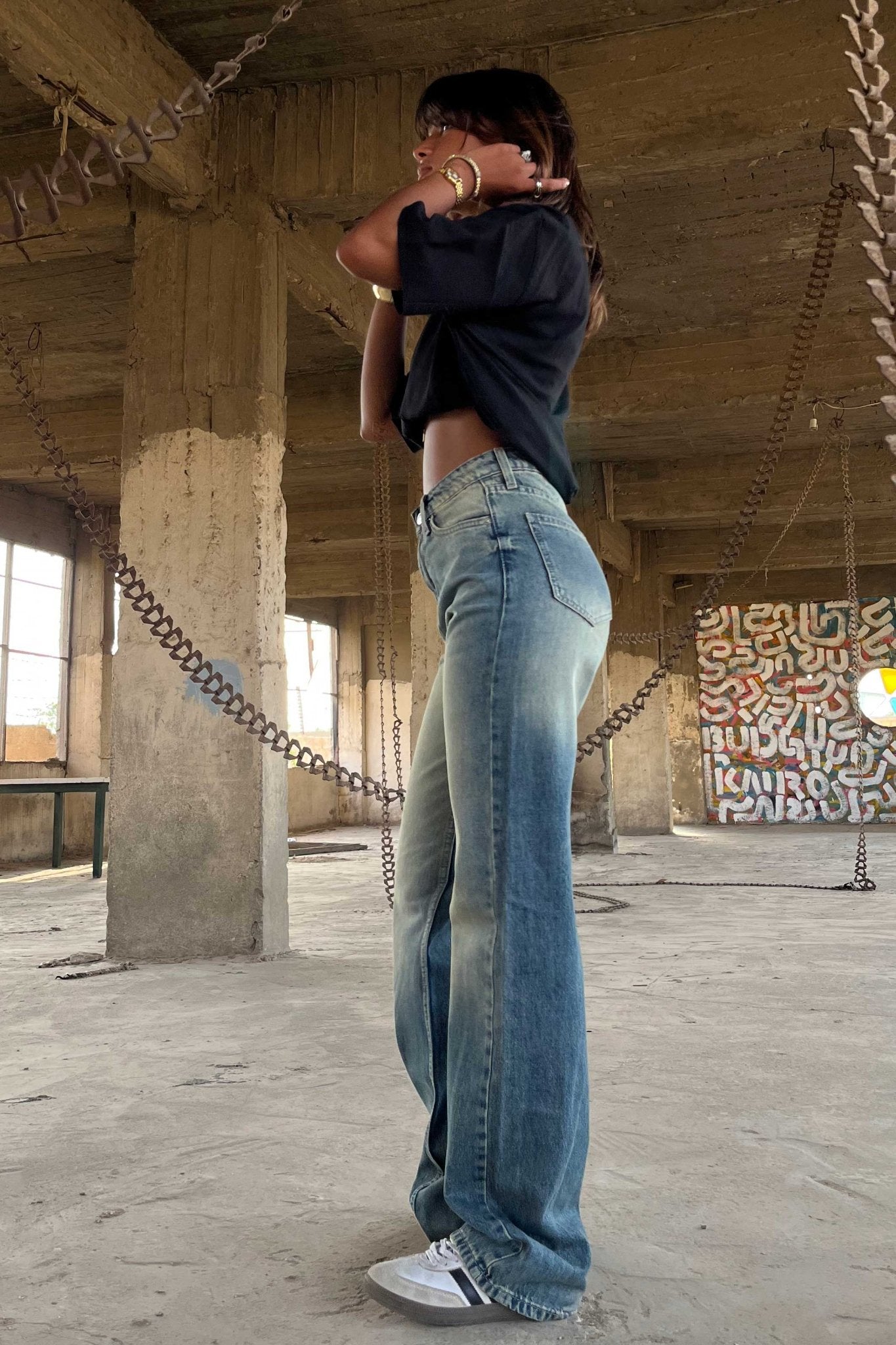 Straight - High-Waist Medium Vintage Blue Jeans straight CIZARO - Cizaro Jeans