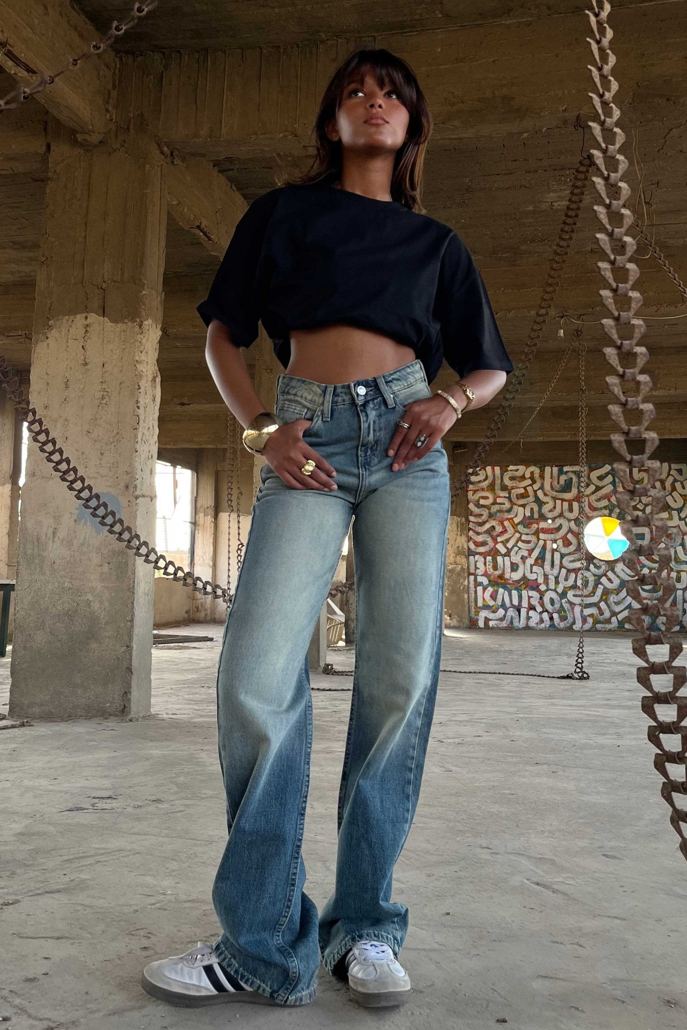 Straight - High-Waist Medium Vintage Blue Jeans straight CIZARO - Cizaro Jeans