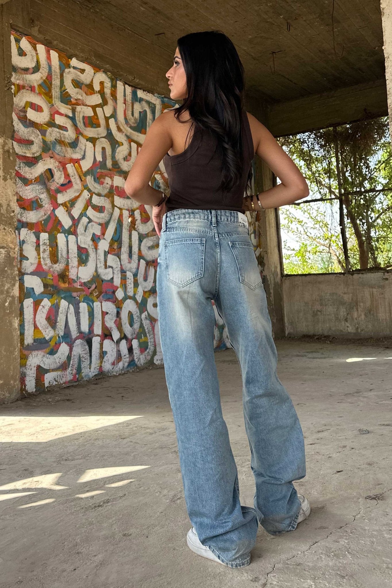 Straight - High-Waist Light Vintage Blue Jeans straight CIZARO - Cizaro Jeans