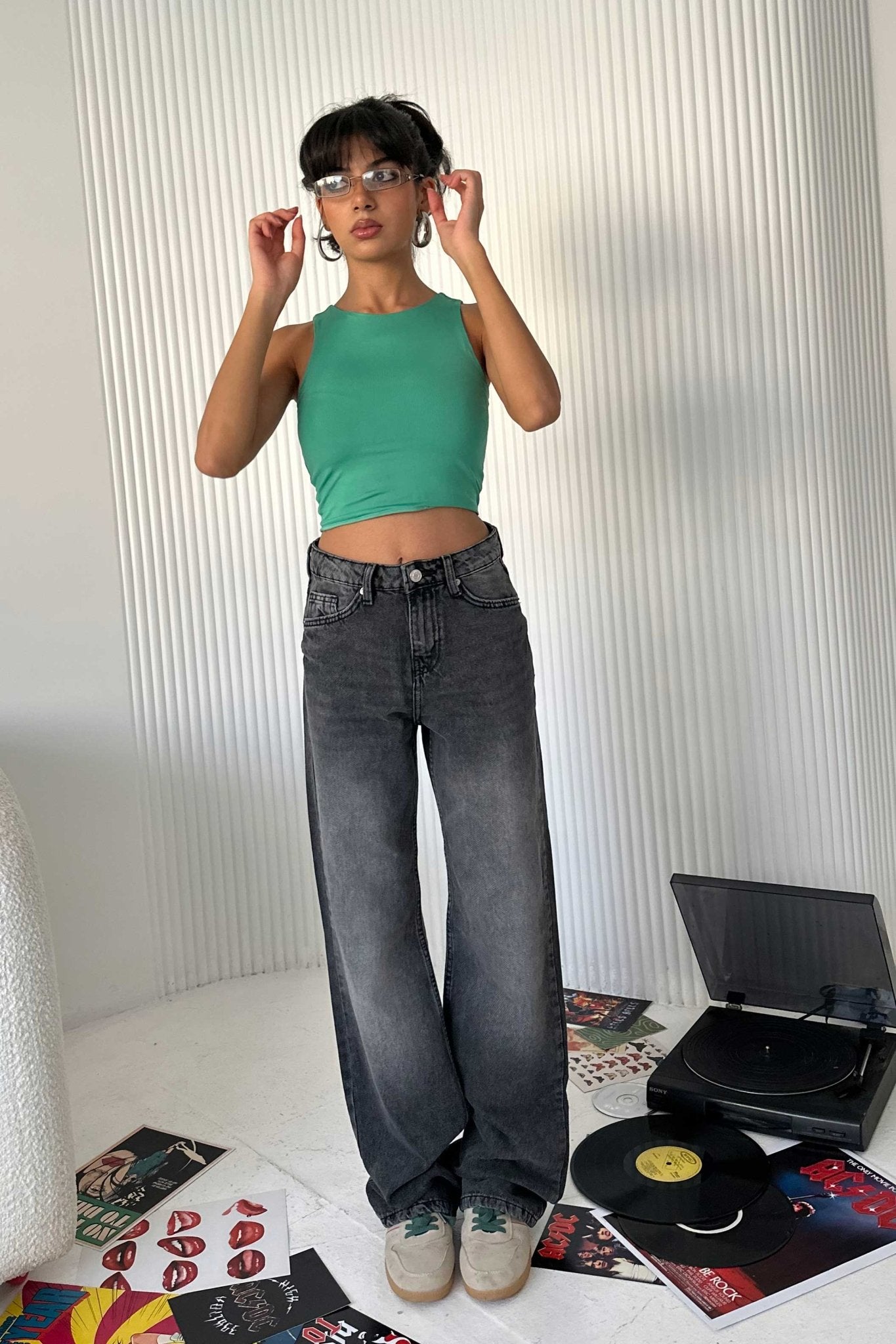 Straight-Leg - Low-Waist Gray Jeans straight CIZARO - Cizaro Jeans