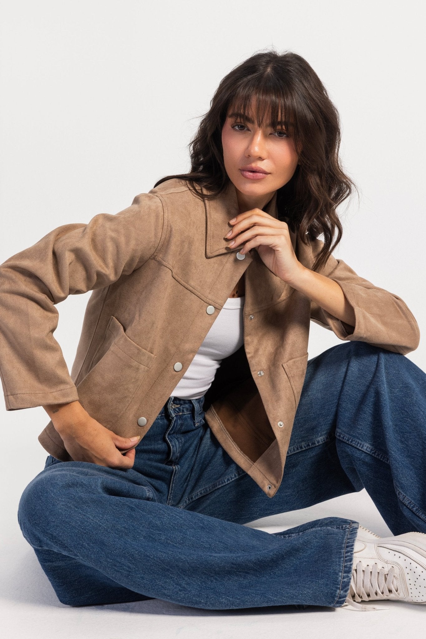 Suede Jacket – Sand jacket CIZARO - Cizaro Jeans