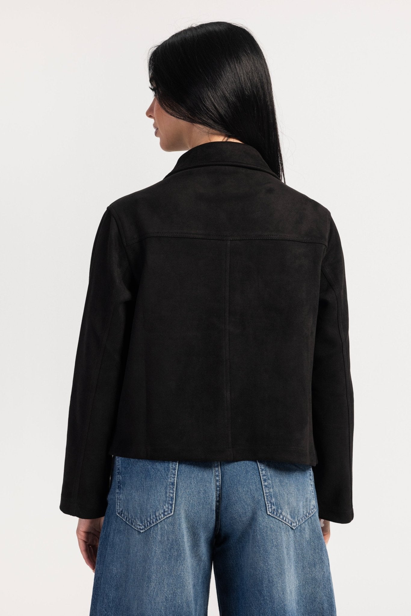 Suede Jacket – Black jacket CIZARO - Cizaro Jeans
