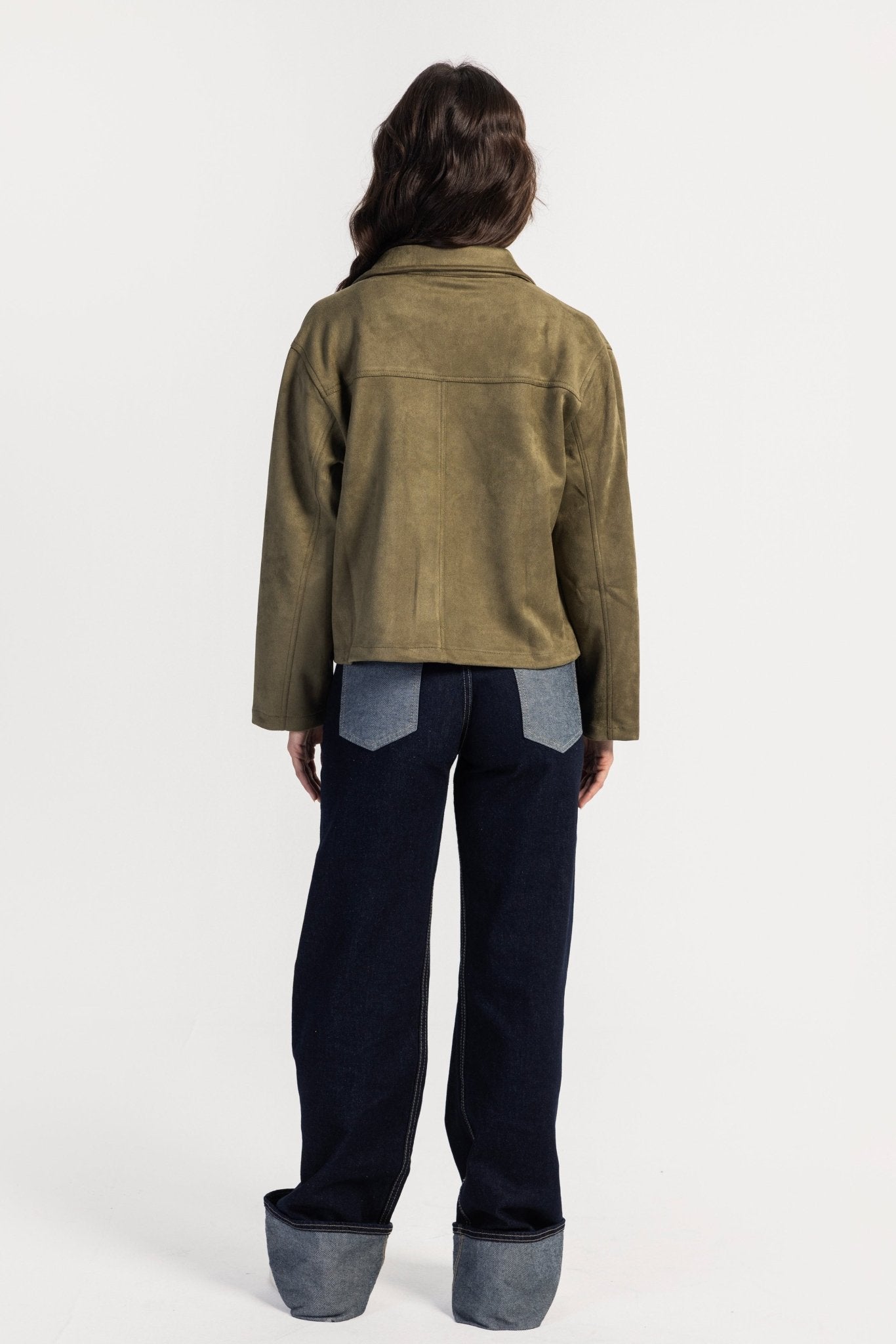 Suede Jacket – Olive jacket CIZARO - Cizaro Jeans