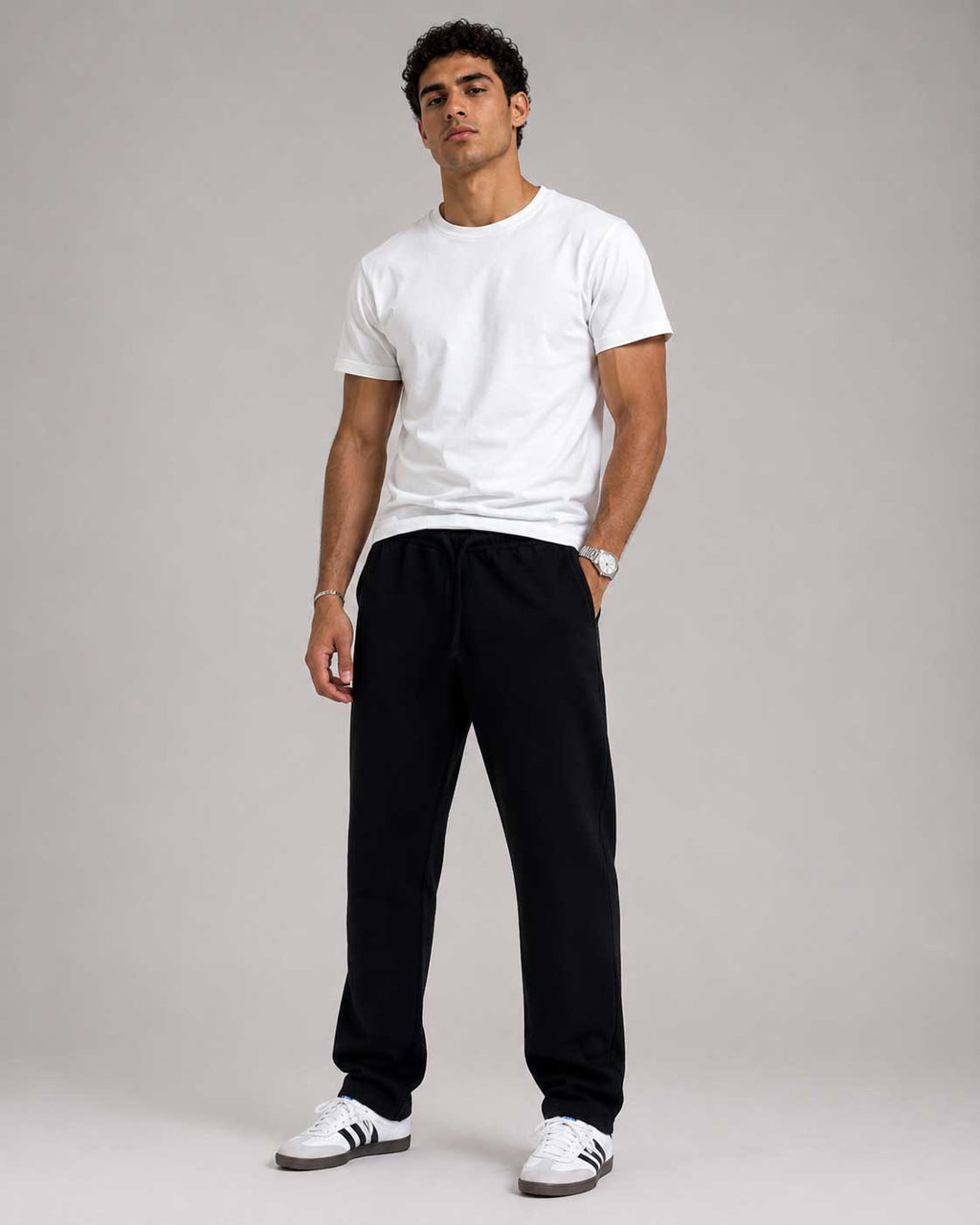 Straight-Leg Sweatpants – Black Sweatpants CIZARO - Cizaro Jeans