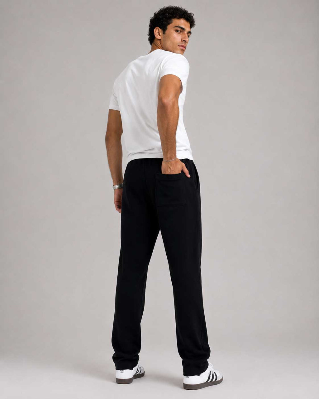 Straight-Leg Sweatpants – Black Sweatpants CIZARO - Cizaro Jeans