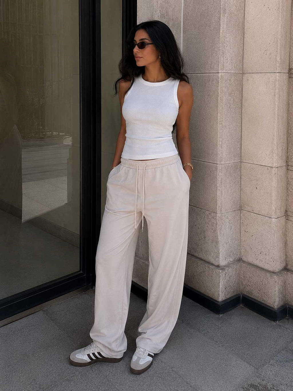 Wide-Leg Sweatpants – Buttercream