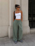 Wide-Leg Sweatpants – Olive