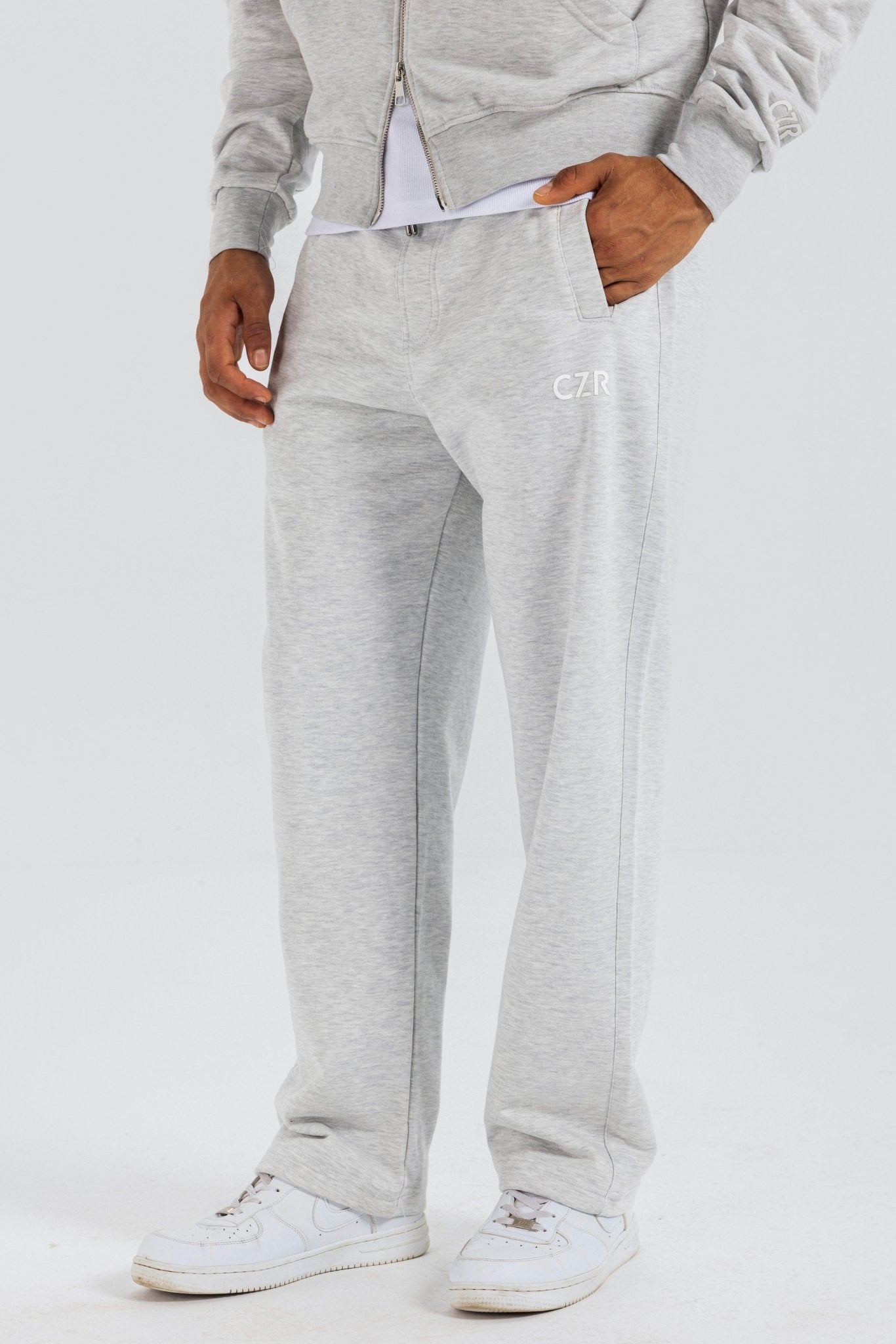 Wide-Leg Sweatpants – Light Grey Pants Sweatpants CIZARO - Cizaro Jeans