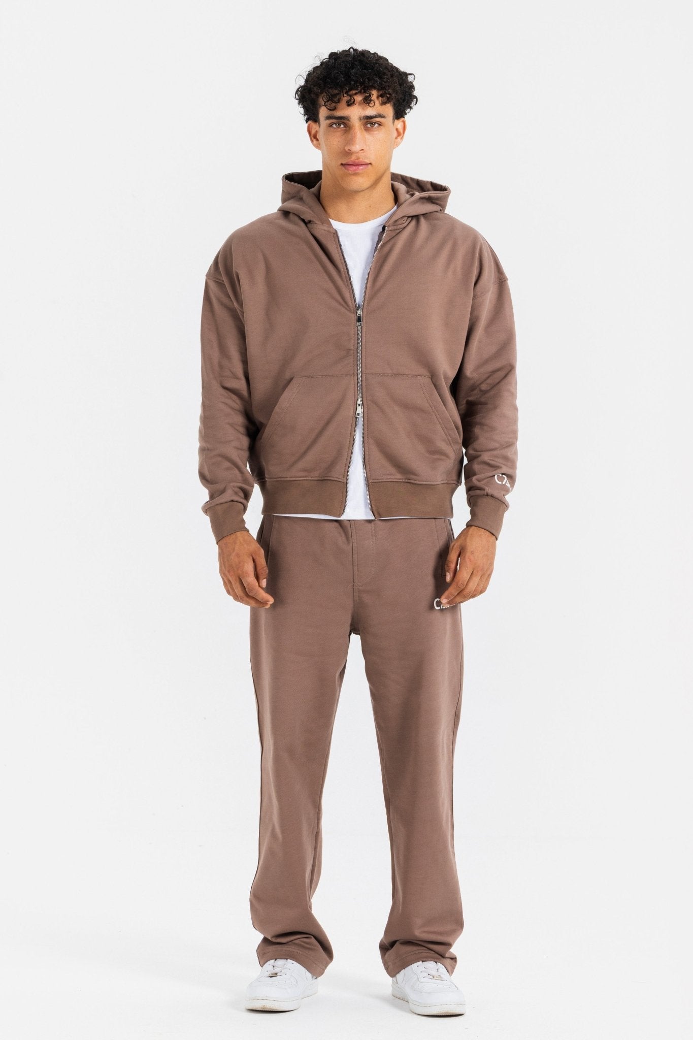 Wide-Leg Sweatpants – Stone Brown Pants Sweatpants CIZARO - Cizaro Jeans