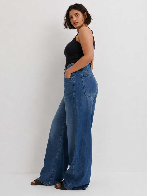 Super Baggy High waist washed Blue jeans Super baggy CIZARO - Cizaro Jeans