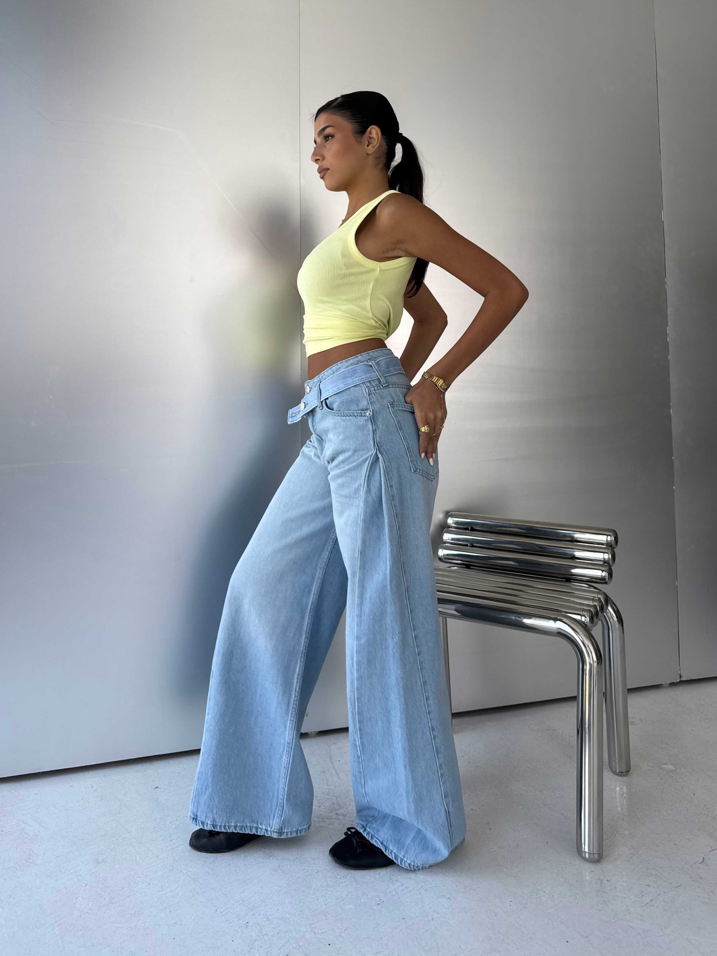 Super Baggy High-Waist Light Vintage Blue Jeans