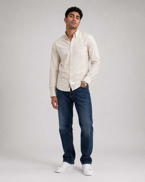 Regular Fit Denim Shirt – Beige