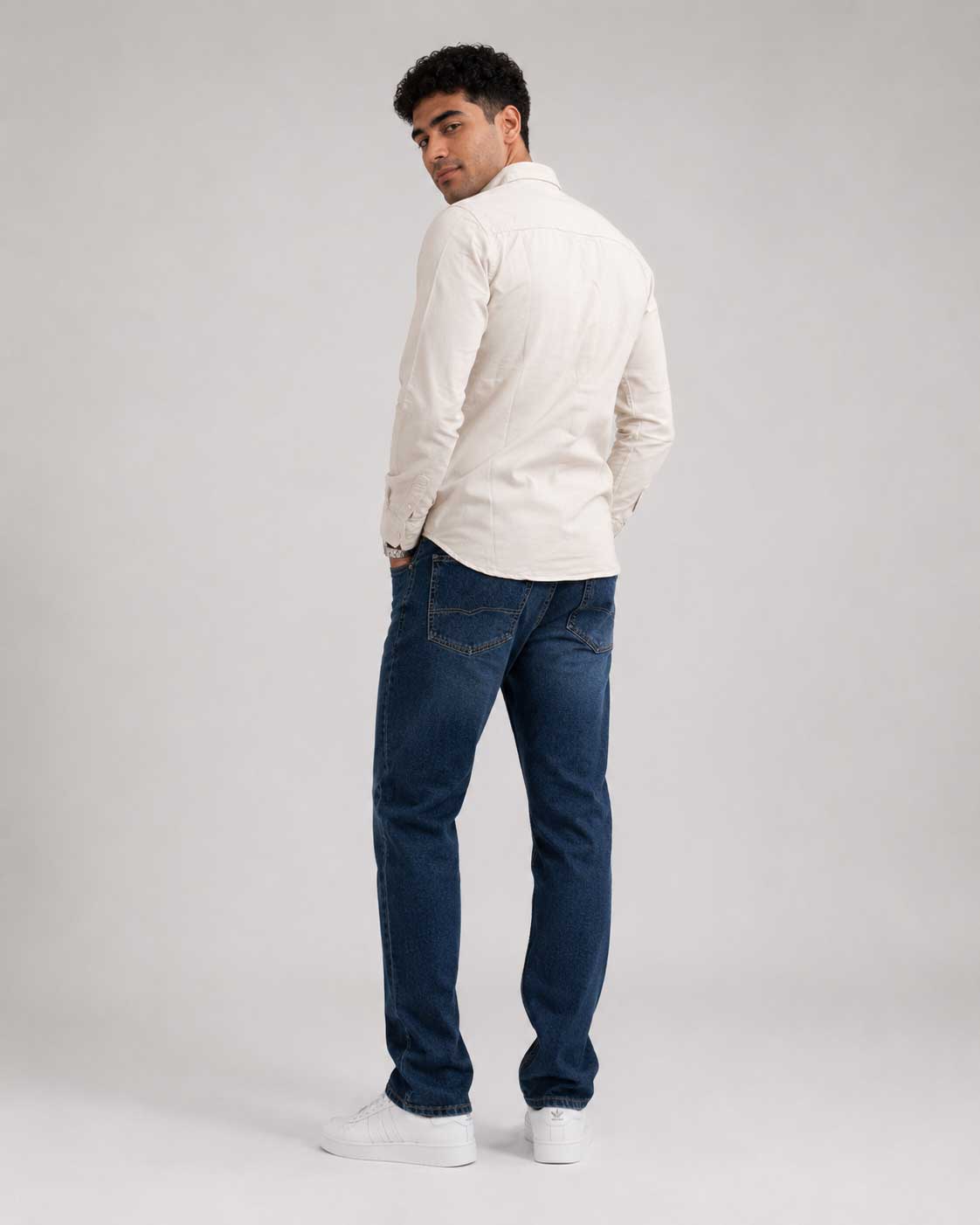 Regular Fit Denim Shirt – Beige