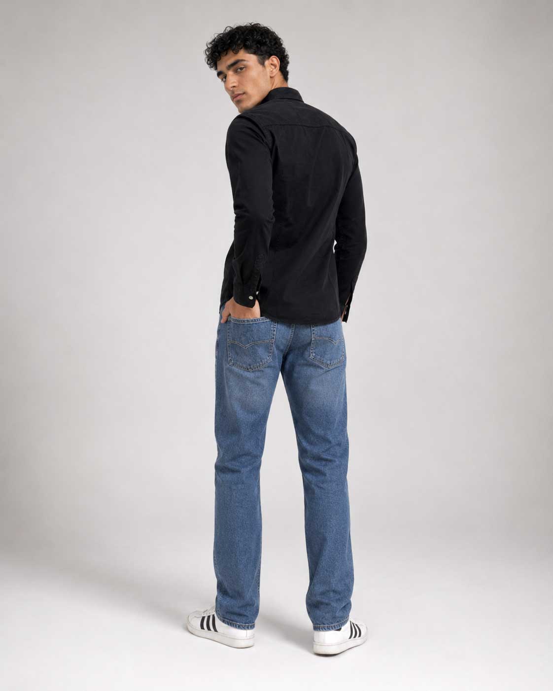 Regular Fit Denim Shirt – Black