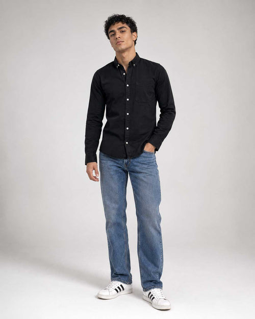 Regular Fit Denim Shirt – Black