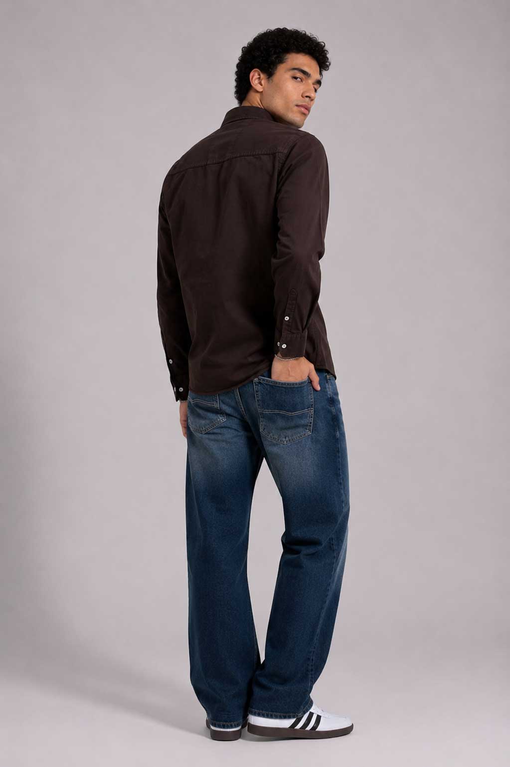 Regular Fit Denim Shirt – Brown