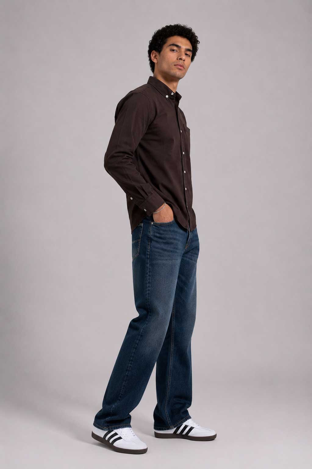 Regular Fit Denim Shirt – Brown