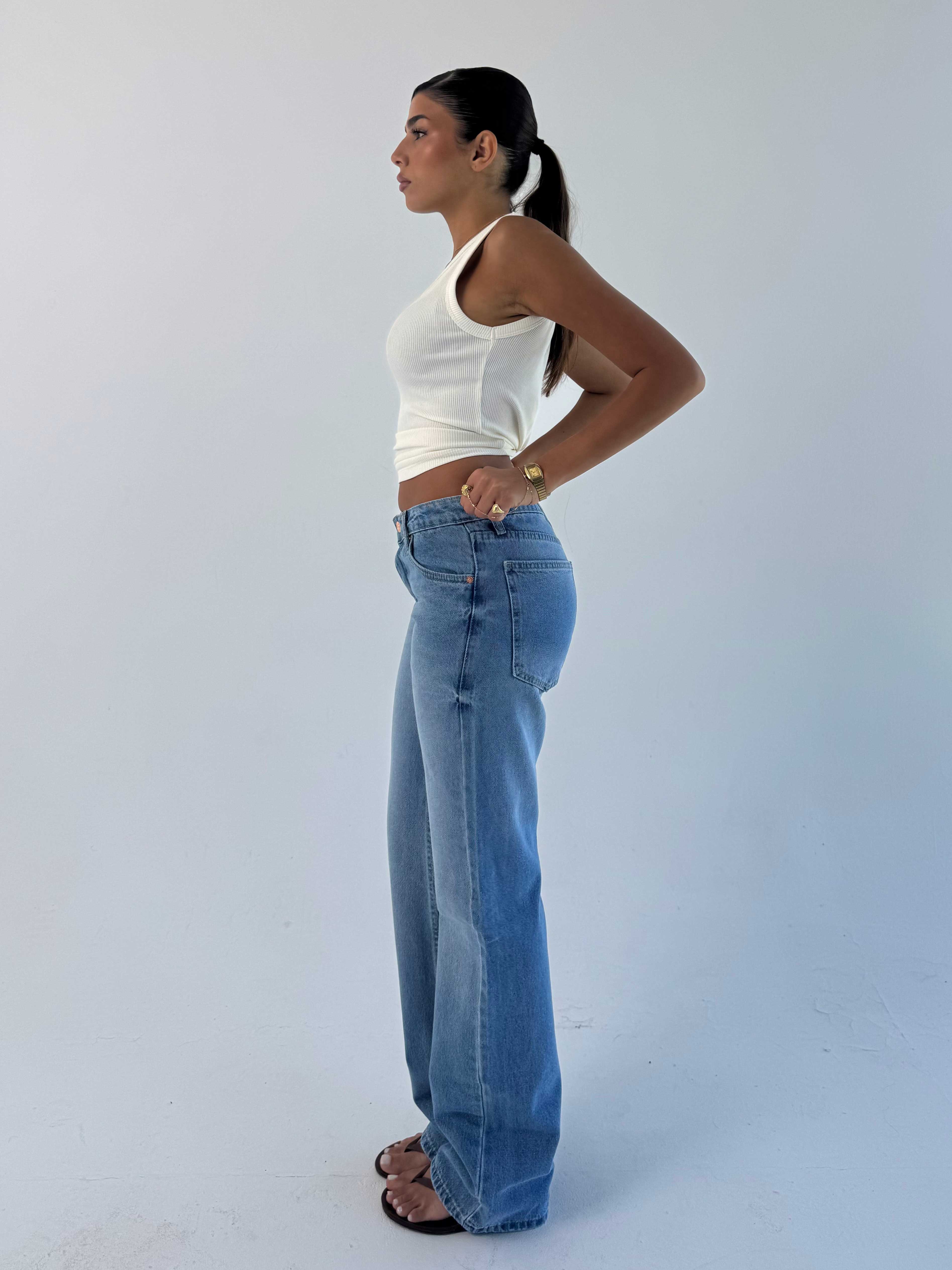 Straight Low waist Marine Blue jeans