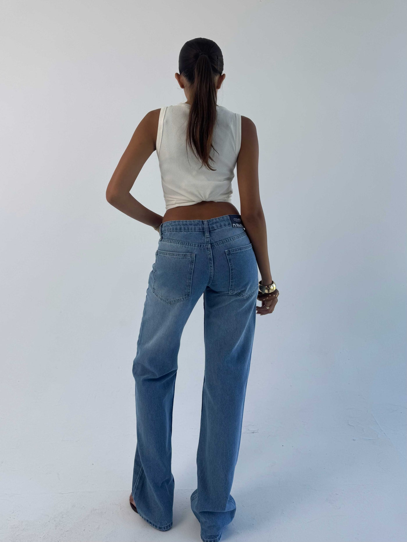Straight Low waist Marine Blue jeans