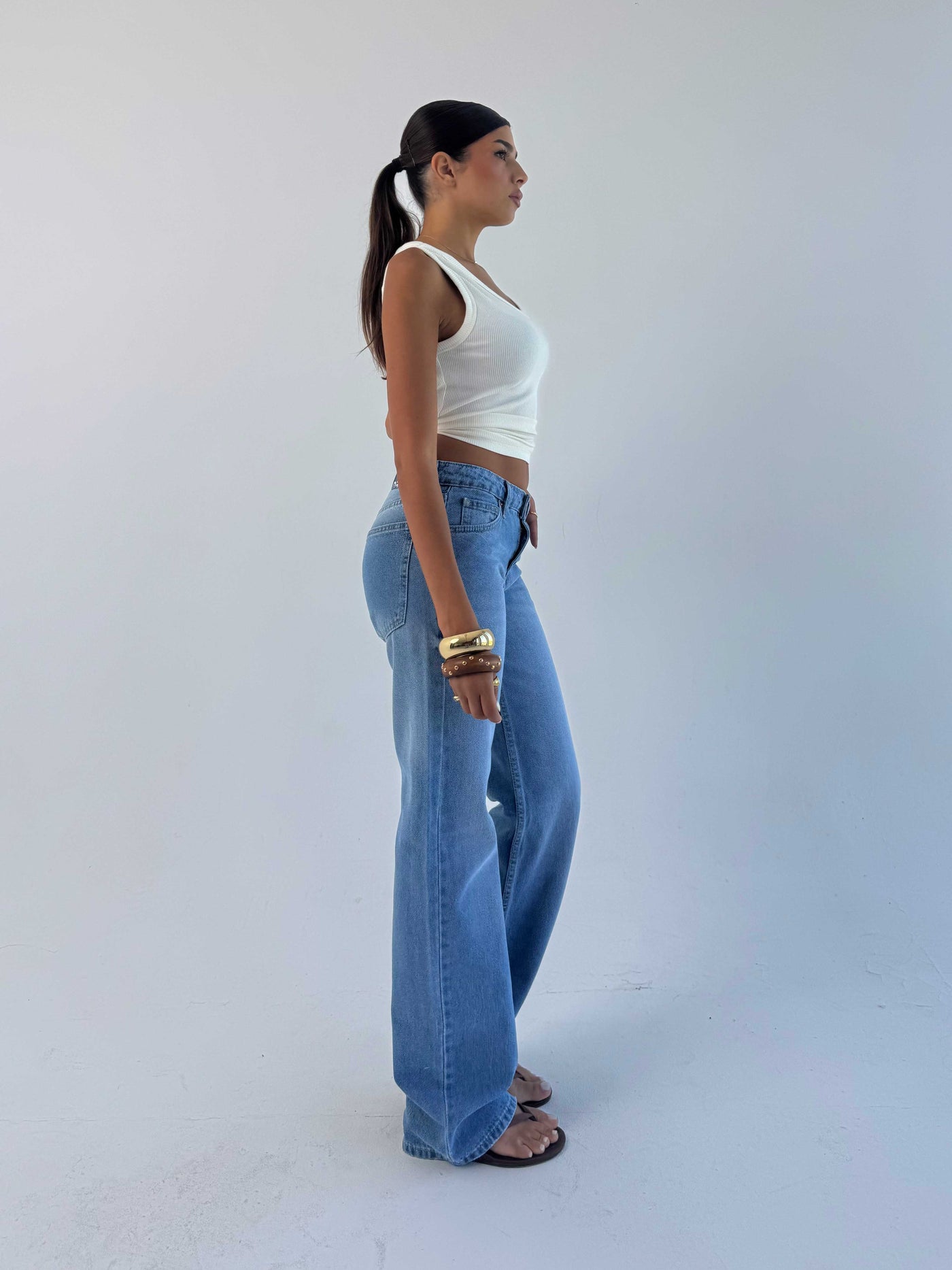 Straight Low waist Marine Blue jeans