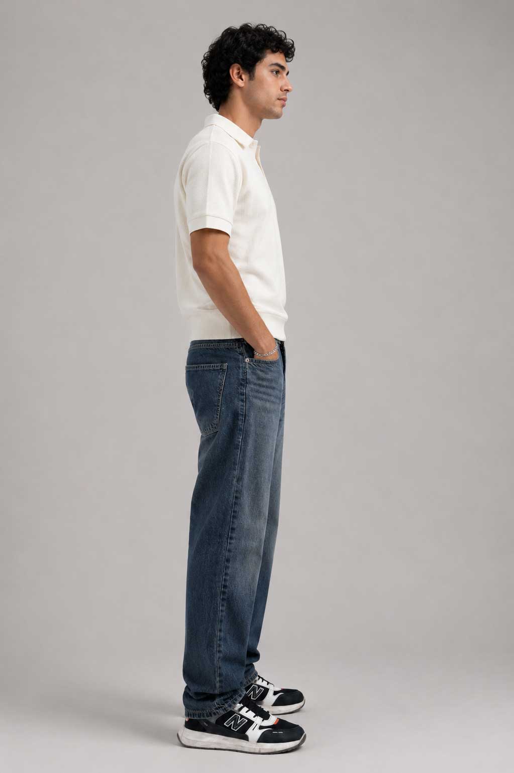 Straight Fit Mid Vintage Blue Jeans