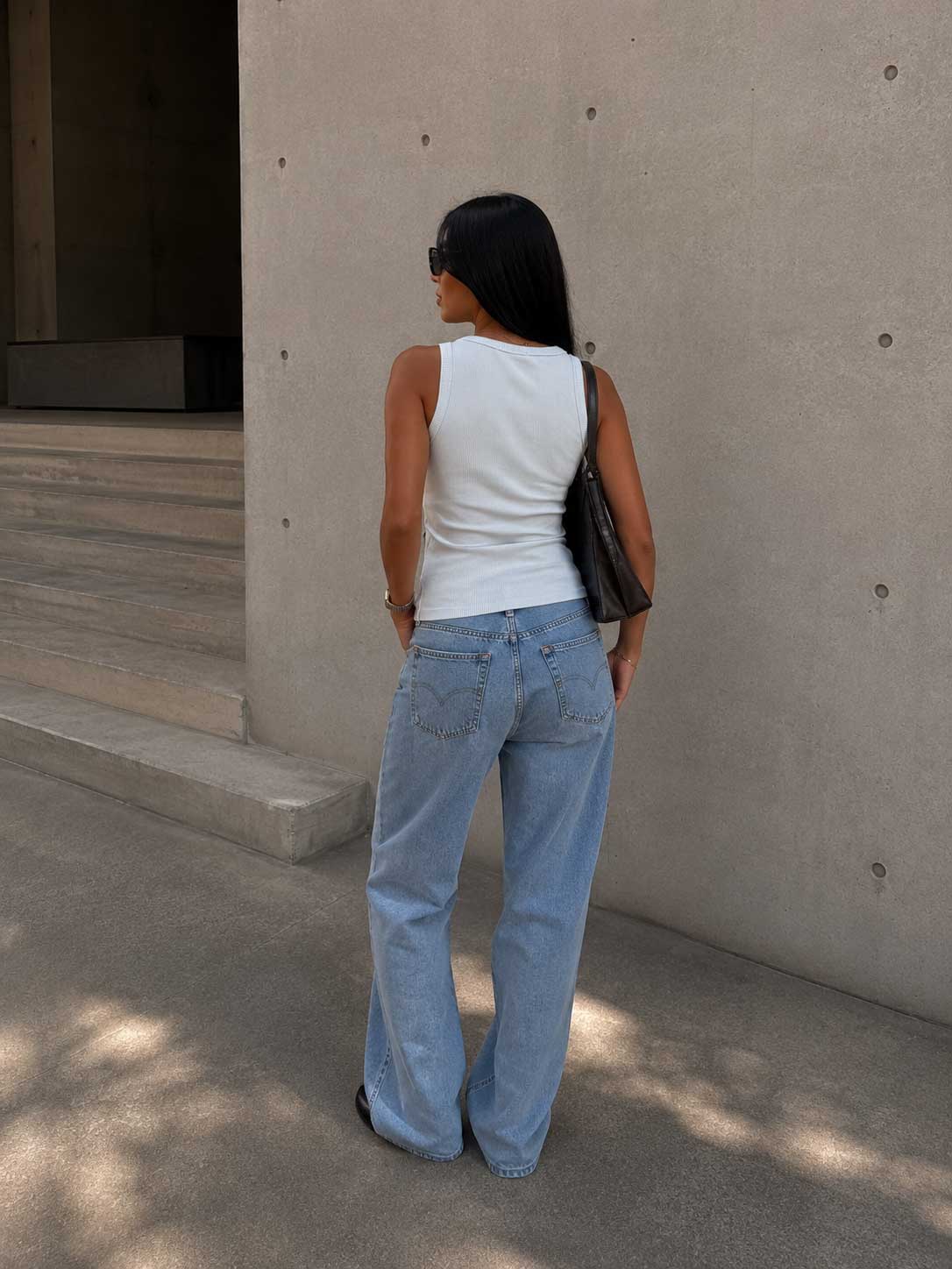 Ribbed Crew Neck Tank Top – White Basic shirt CIZARO - Cizaro Jeans