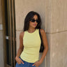 Ribbed Crew Neck Tank Top – Butter Yellow