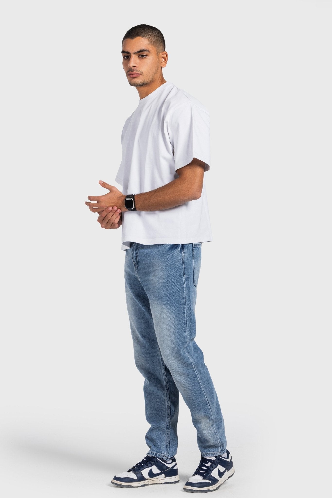 Tapered – Med Vintage Blue Jeans taperd CIZARO - Cizaro Jeans