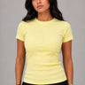 Short Sleeve Crew Neck Ribbed Top – Butter Yellow