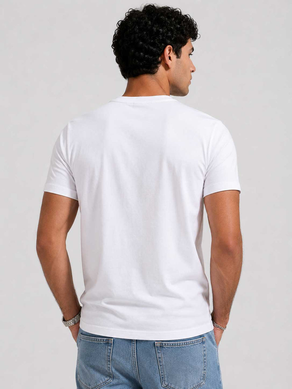 Slim Fit T-Shirt – White T-shirt CIZARO - Cizaro Jeans