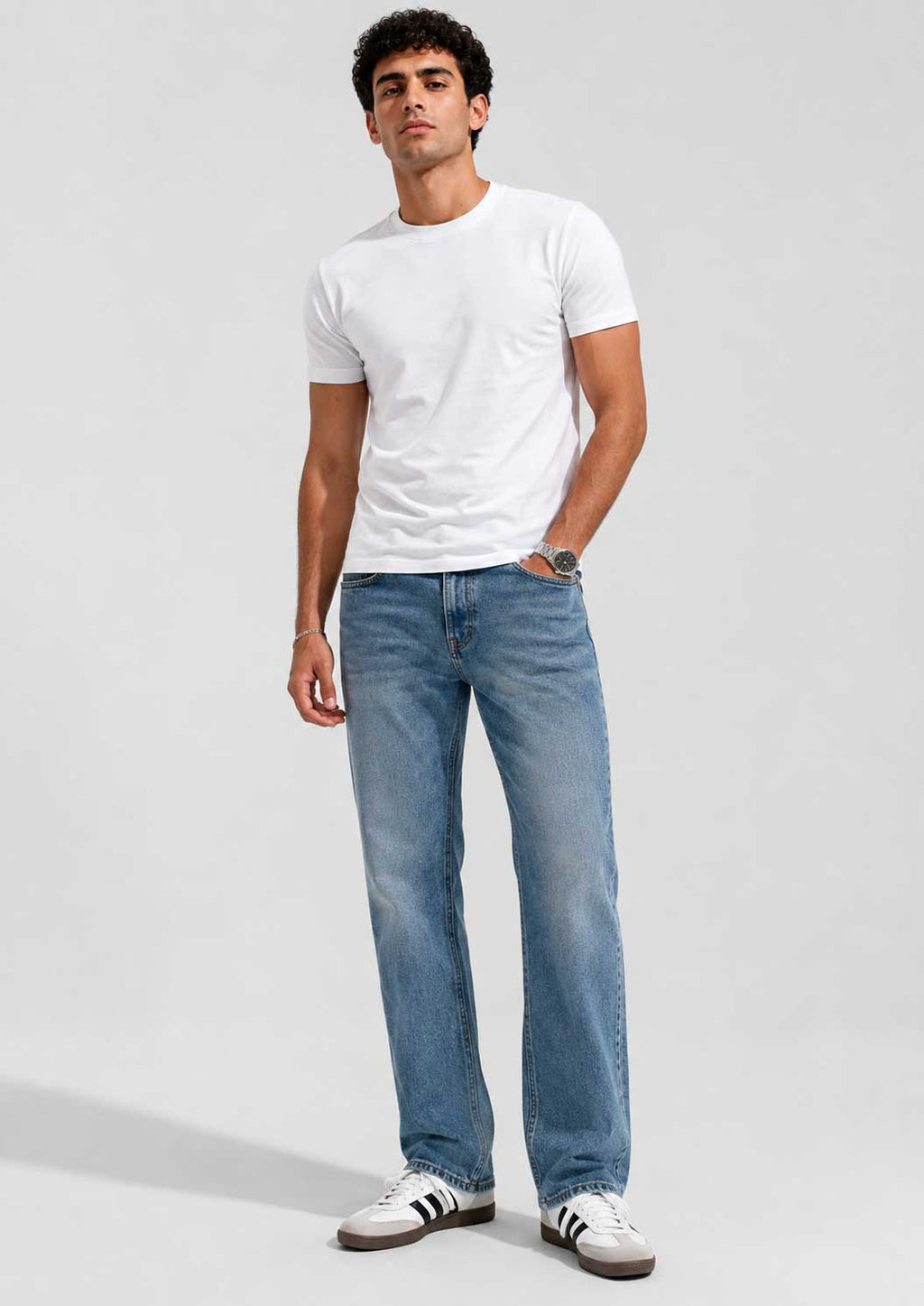 Slim Fit T-Shirt – White T-shirt CIZARO - Cizaro Jeans